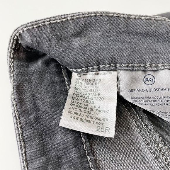 Ag Jeans Adriano Goldschmied Farrah Skinny High Rise Jean Stretch Grey Mist 25R - Picture 8 of 10